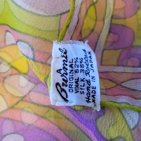 Burmel scarf silk blend vintage hand rolled - Picture 10 of 11